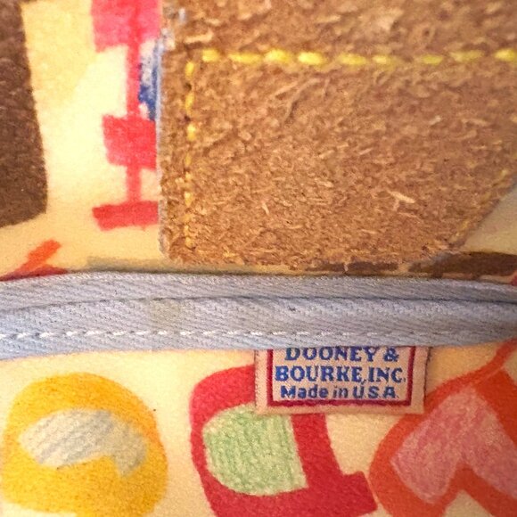 Dooney & Bourke Vintage Y2K Crayon Alphabet Hand/Crossbody with Gold Hardware - Picture 7 of 11